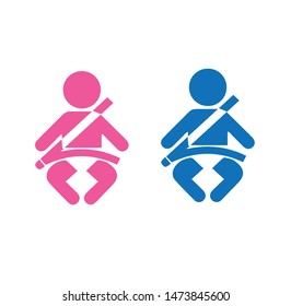 This Is Icon Of Baby Car Seat - Girl And Boy