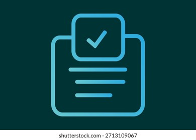 Este icono representa un documento o archivo con un símbolo de verificación