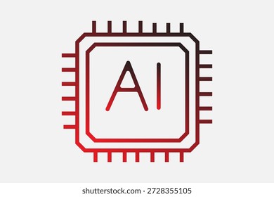 Este icono representa un microchip o Unidad Central de Procesamiento (CPU) específicamente etiquetado para Inteligencia Artificial.