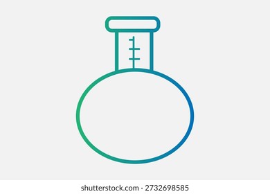 Este icono representa un matraz de fondo redondo o un matraz de ebullición con marcas de medición en el cuello.