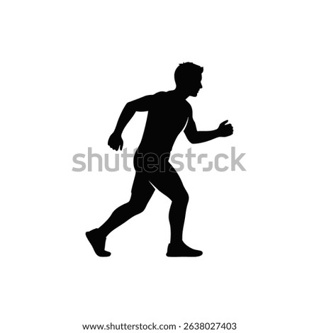 This icon design features a simplified figure, without specific facial details, with the focus on dynamic body movements.