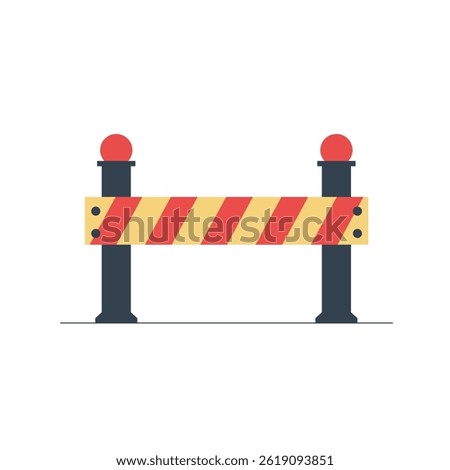 This icon display a barricade, representing business barrier, challenge, and obstacle that impact process