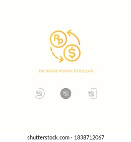 This is the icon of the dollar exchange rate against the rupiah. It is suitable for use in financial applications for websites or applications on smartphones.