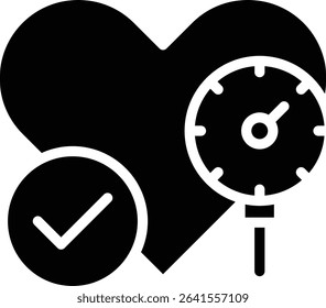 This icon effectively communicates healthy blood pressure conditions and good heart status, verified heart health, or good blood pressure measurement results.