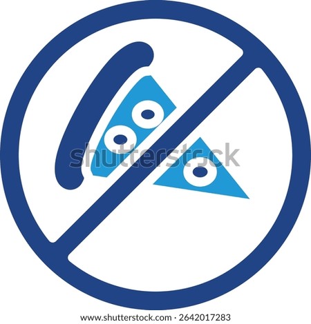 This icon effectively communicates the prohibition of eating pizza for people with conditions such as diabetes or general health disorders.