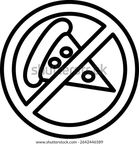 This icon effectively communicates the prohibition of eating pizza for people with conditions such as diabetes or general health disorders.