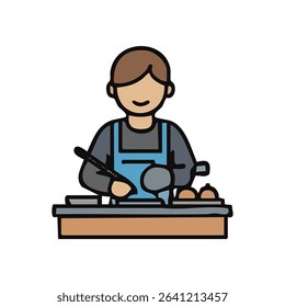 This icon effectively communicates that there is a cooking process taking place, often with a touch of professionalism.