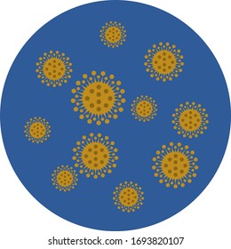 This is an icon of an enlarged illustration of a virus or pathogen.