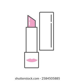 This icon features an image of lipstick and lip gloss in pink, symbolizing beauty, self-care, and cosmetic products.