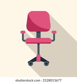 This icon features a pink office chair casting a long shadow, perfect for representing office environments and workspaces