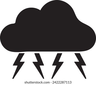 This icon features a powerful depiction of a dynamic thunderstorm, with layered clouds indicating heavy overcast conditions. 