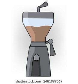 This icon features a simplified vector illustration of a modern coffee maker machine, capturing its essential elements in a clean and minimalistic style.