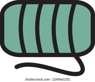 This icon features a spool of thread with a needle piercing through the center. The spool is depicted in a light blue color, and the needle is shown in silver.