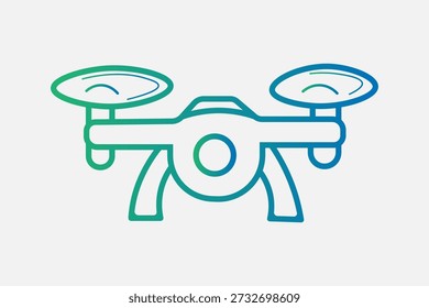 This icon features a stylized quadcopter drone seen from a front-facing perspective.