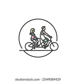 Dieses Symbol zeigt ein Tandemfahrrad, das die Essenz gemeinsamer Reiseabenteuer einfängt. Das saubere, minimalistische Design unterstreicht die Freude und Begeisterung, neue Orte gemeinsam zu erkunden