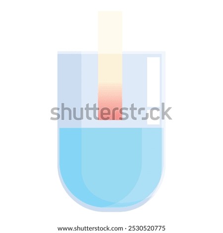 This icon featuring litmus paper measuring the ph of a liquid in a beaker is perfect for a wide range of creative projects