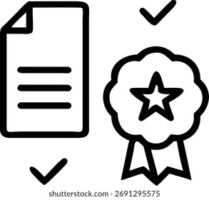 Este icono ilustra un documento con un sello, que simboliza la validación. Representa la Aprobación, la conformidad y la garantía de calidad de manera clara y concisa.
