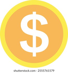 This is an icon illustration of the dollar written on the coin.