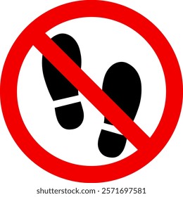 This is an icon illustration of the no-shoes mark.