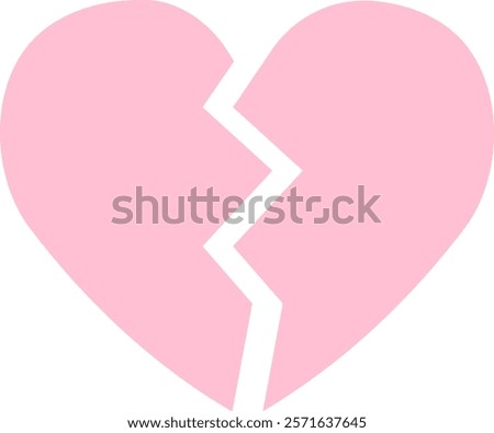 This is an icon illustration of a pink broken heart (broken heart).