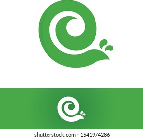 this is icon with letter e as well showing a snail moving on. this icon can be use for nature show etc.