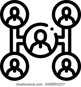 Dieses Symbol oder Logo Community Manager-Symbol oder andere, wo verschiedene Dinge, die auf Manager-Meetings zu diskutieren und andere oder Design-Anwendung-Software 