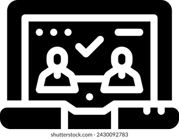 this icon or logo community manager icon or other where miscellaneous things that exist at managers' meetings to discuss something and others or design application software 