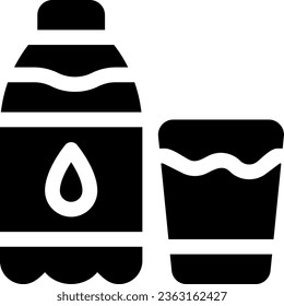 This icon or logo is found in the health industry where it explains water bottle and drink glass in hospital, and can be used for web, application and logo design.