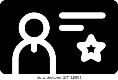 this icon or logo is found in the industry or other where it explains the id card about identity someone, vip card etc and can be used for web, application and logo design