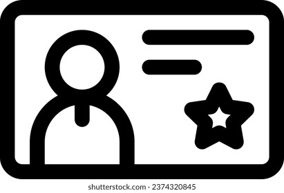 this icon or logo is found in the industry or other where it explains the id card about identity someone, vip card etc and can be used for web, application and logo design