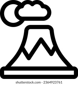This icon or logo is found in the japan where it explains the landscape (like mountain, flora, fauna etc) and can be used for web, application and logo design.