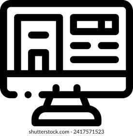 this icon or logo hotel booking icon or other where it explaints steps in ordering a hotel online, whether it's looking at the hotel building and so on and others or design application software