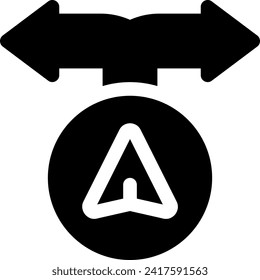 this icon or logo navigation icon or other where it explaints the symbols in the form of instructions that direct the user to a goal and others or design application software or other