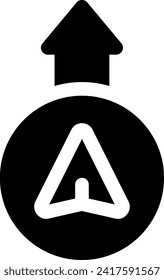 this icon or logo navigation icon or other where it explaints the symbols in the form of instructions that direct the user to a goal and others or design application software or other