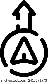este icono o logotipo icono de navegación u otro en el que se explican los símbolos en forma de instrucciones que dirigen al usuario a un objetivo u otros, o diseñan software de aplicación u otro