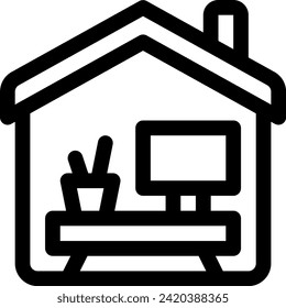 this icon or logo remote working icon or other where it explaints things that someone must prepare or have to work online from anywhere and others or design application software 