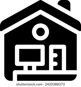 este icono o logotipo icono de trabajo remoto u otro en el que se explican cosas que alguien debe preparar o tener que trabajar en línea desde cualquier lugar y desde otros lugares o que se diseña software de aplicación 