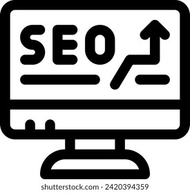 this icon or logo SEO and promotion icon or other where it explaints strategies carried out by a company in marketing products, examples here are features and others or design application software 