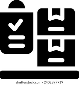 this icon or logo supply chain icon or other where it explains the something that needs to be prepared, whether it is a warehouse, documents and others in the flow of goods delivery or other 