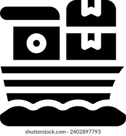 this icon or logo supply chain icon or other where it explains the something that needs to be prepared, whether it is a warehouse, documents and others in the flow of goods delivery or other 