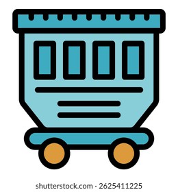 This icon of a passenger train wagon is perfect for representing public transportation in a project or design
