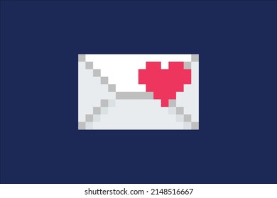 Este es un icono con un estilo de imagen en píxeles, que consiste en una letra de icono y una carta de amor
