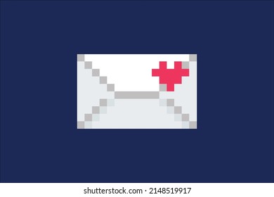 This is an icon with a pixel art style, consisting of an icon letter and love letter