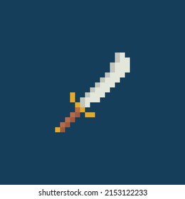 this is an icon with pixel art style, this is a machete icon, this icon can be used for game assets themed action, empire, and colossal war