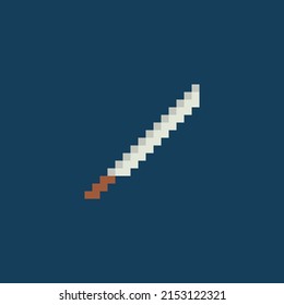 this is an icon with pixel art style, this is a knife icon, this icon can be used for game assets themed action, empire, and colossal war