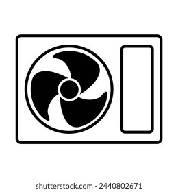 This icon portrays an industrial-grade AC fan used in factories, warehouses, or large commercial spaces for ventilation and cooling purposes. It may showcase a robust structure with multiple fan blade