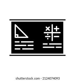 this is an icon related to back to school that uses a glyph style