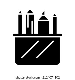 this is an icon related to back to school that uses a glyph style