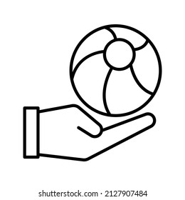 This is an icon related to a child's toy using a simple outline style