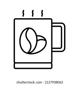 This is an icon related to a coffee shop that uses a simpleoutline style